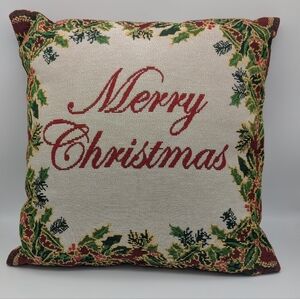 Merry Christmas Holiday Pillow